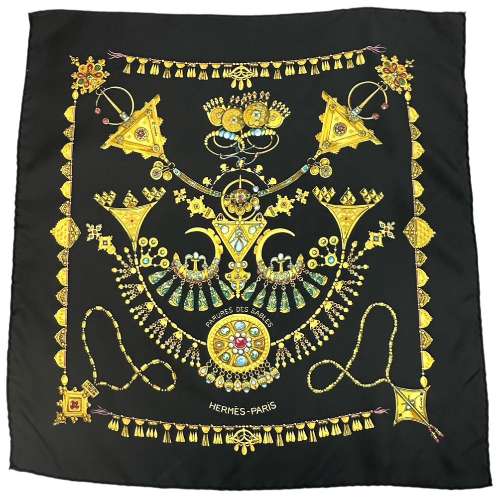 Hermès Vintage "Parures des Sables" silk scarf by Laurence Bourthoumieux in 1988 - Picture 1 of 8